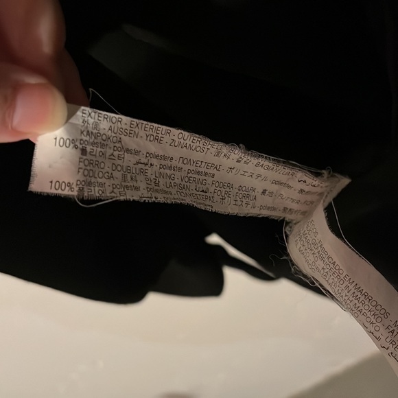 Zara Tied Bow Sleeve Puff Shoulder Black Belted Frock Coat Black M - Picture 14 of 16